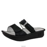 Alegria Schuhe Österreich - Alegria Karmen schwarze gewellte Sandale D2R0BH231