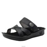 Alegria Schuhe Österreich - Alegria Victoriah geölte schwarze Sandale D2R0BH129