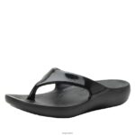 Alegria Shoes - Alegria Schwarze Glanzsandale von Ode D2R0BH8
